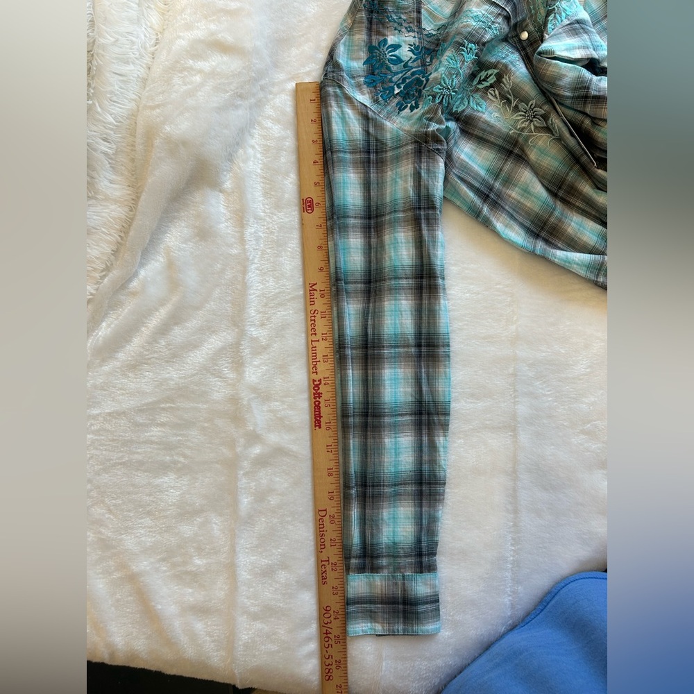 Panhandle Plaid Pearl Snap Shirt Size Medium NWT - Picture 16 of 16